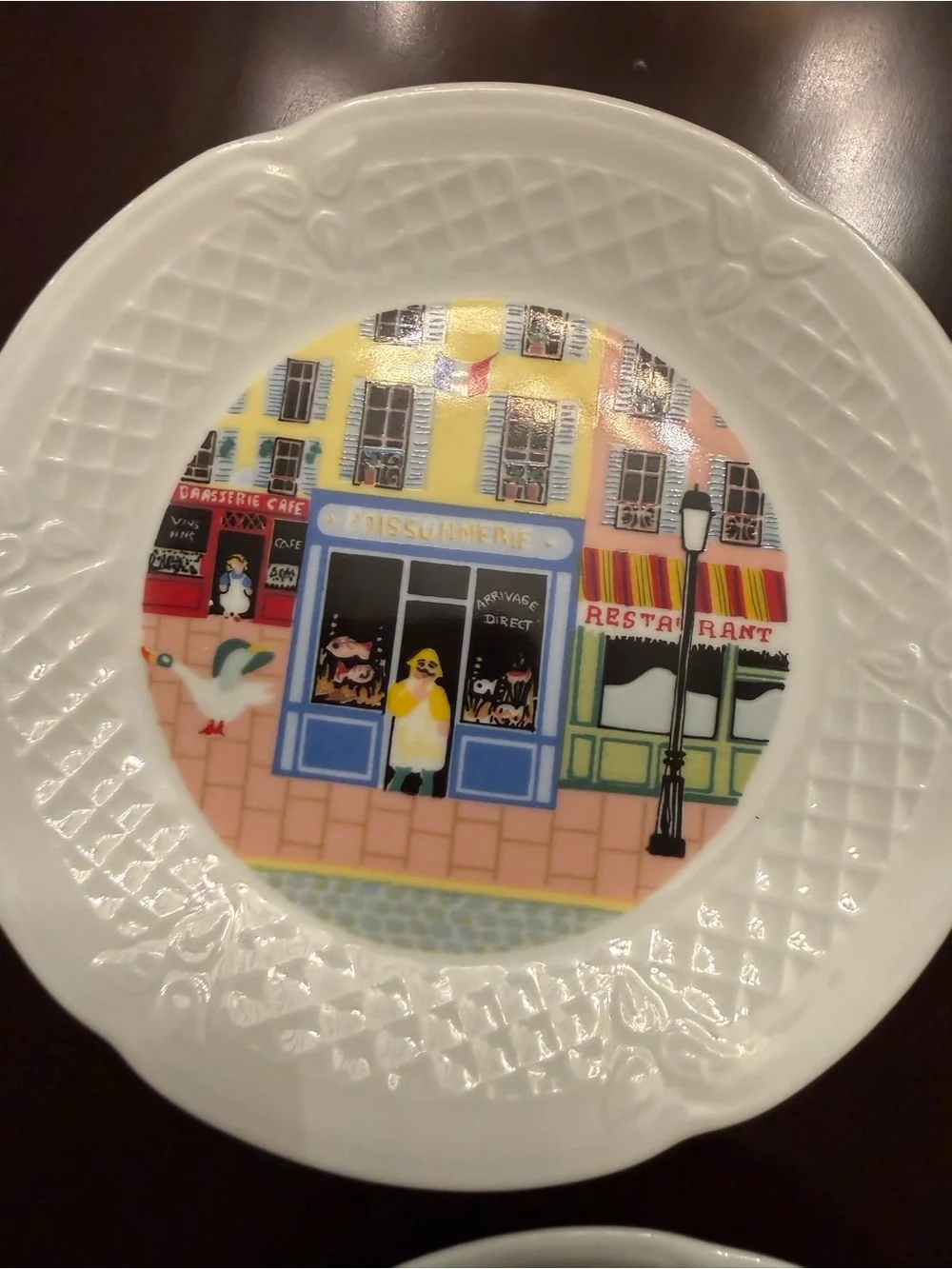 Philippe Deshoulieres Limoges Merchants Row Set of 10 Canape Plate